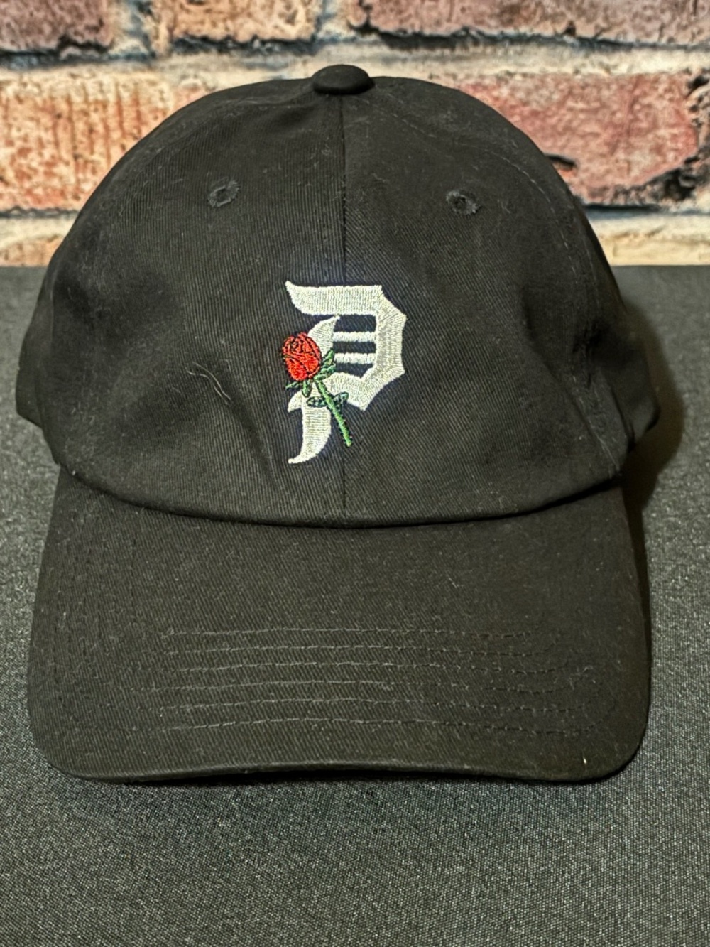 Primitive Skateboarding Dirty P Rosebud Dad Strapback Hat - Black